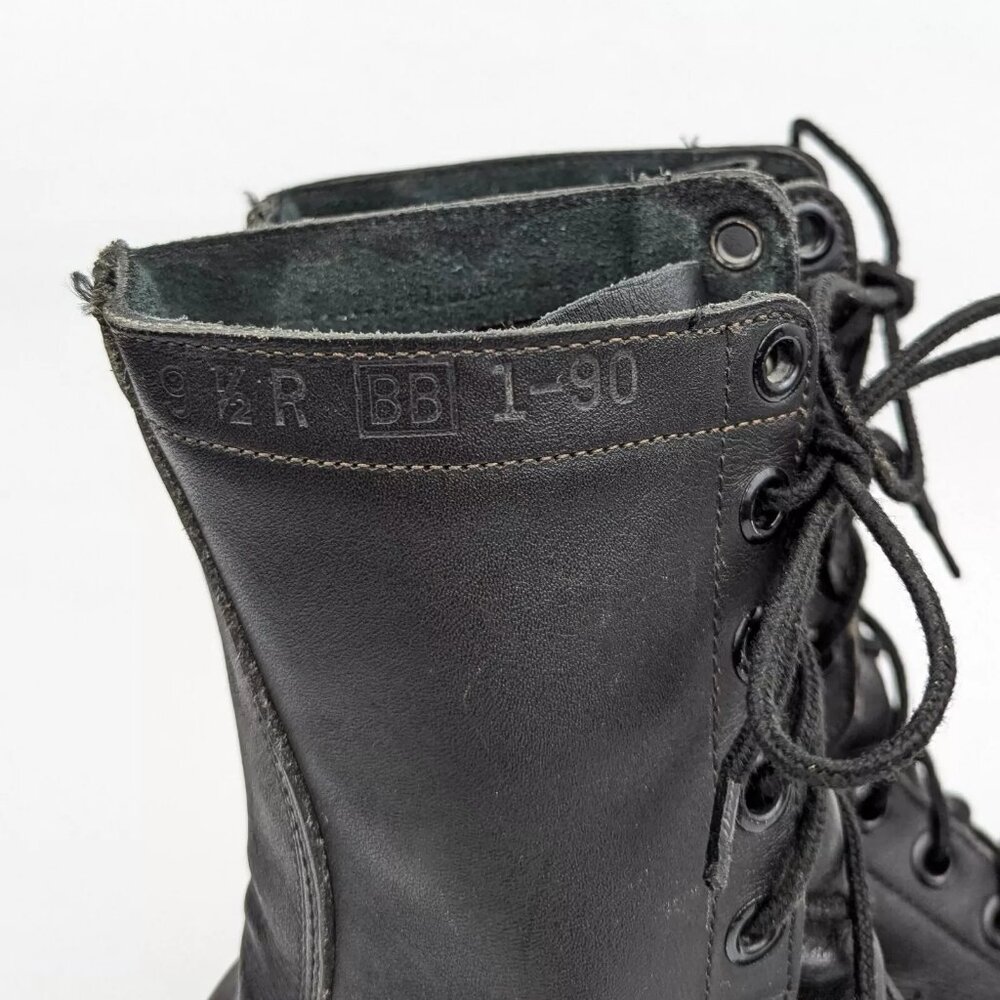 Vintage 1983 / 75 Black Combat Boot Size 9 1/2 9.5 Steel Toe 1-90 Army Military - Picture 3 of 10